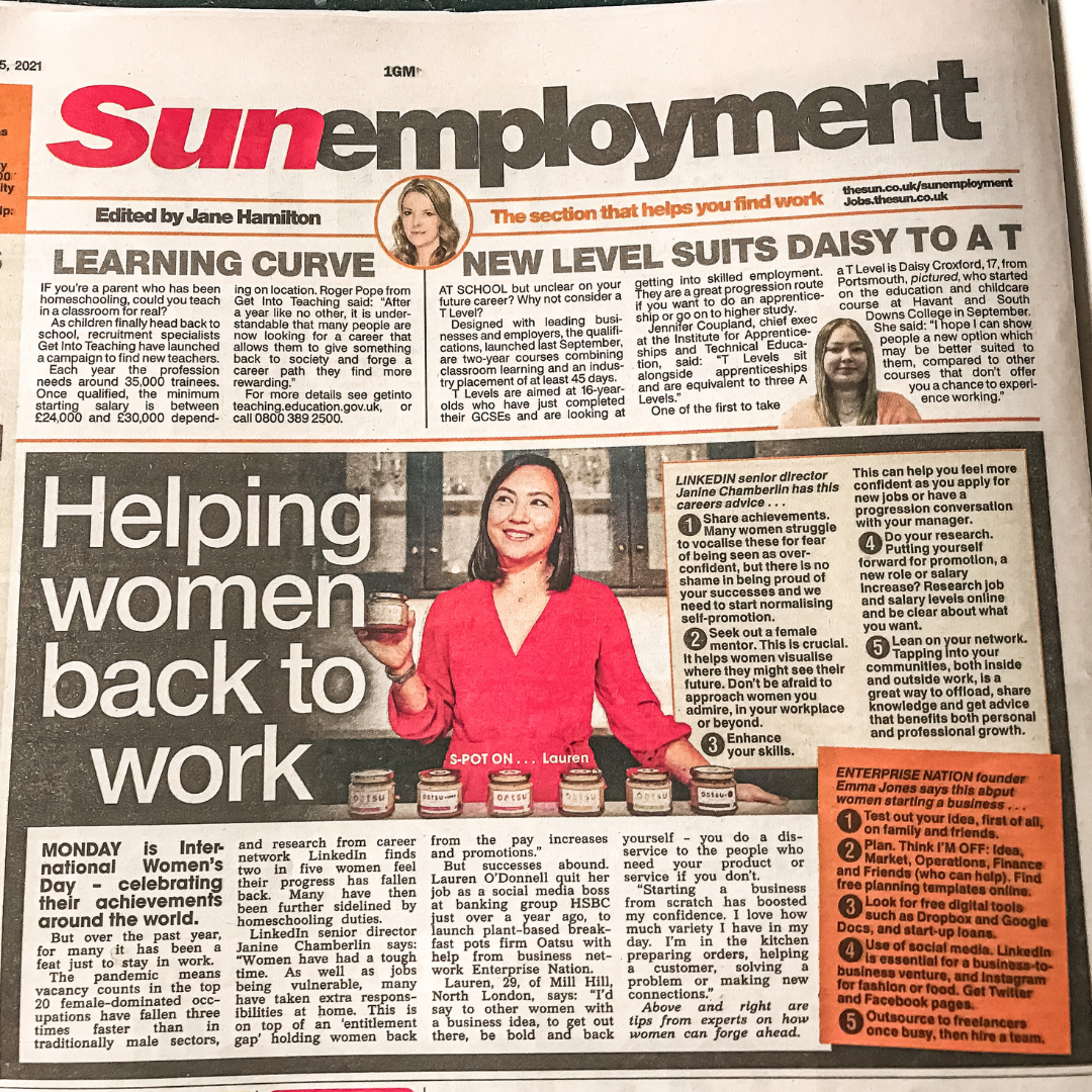 Oatsu's feature in The Sun newspaper
