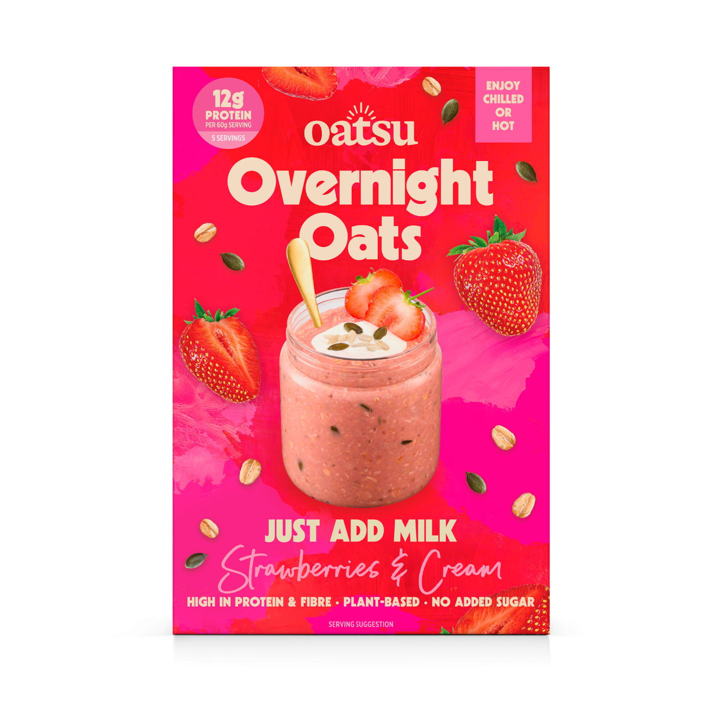 Strawberries & Cream Just Add Milk Overnight Oats