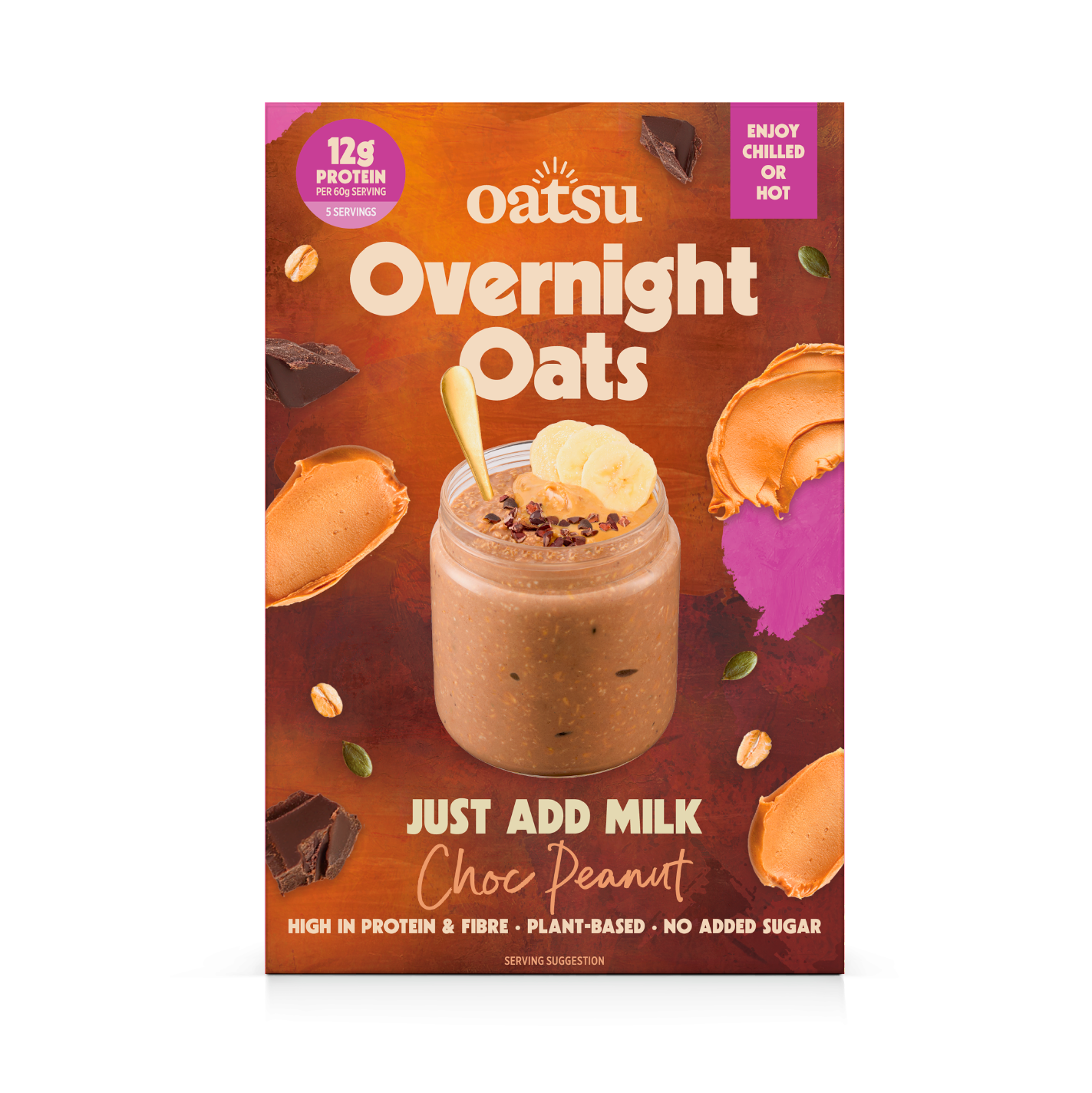 Choc Peanut Just Add Milk Overnight Oats